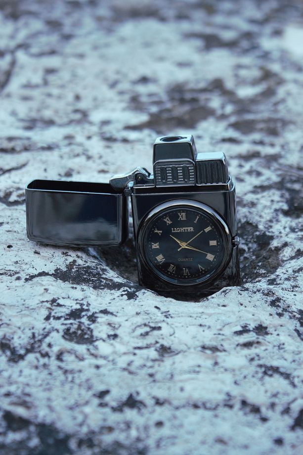 Saatli Zippo Tarzı Tek Torch Çakmak - 3