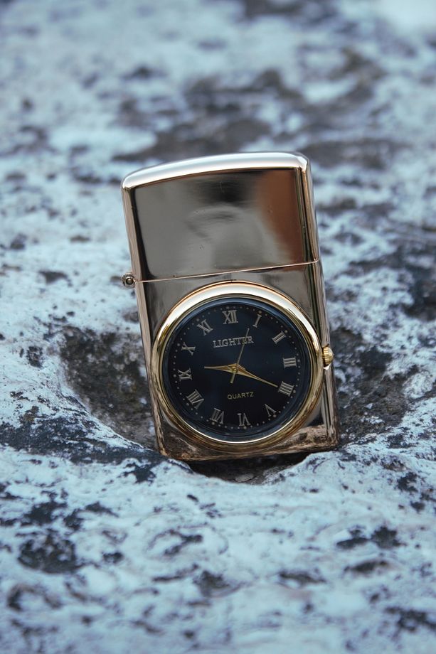 Saatli Zippo Tarzı Tek Torch Çakmak - 3