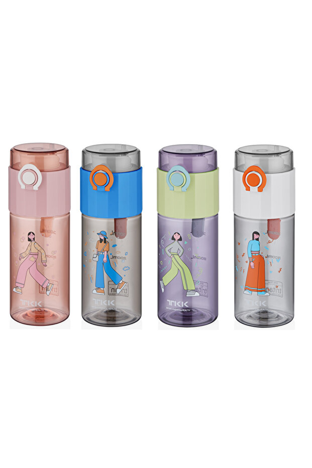 TKK 500ml Comfortable Drinking Tritan Flask with Locking Lid and Strawless Strainer - 3