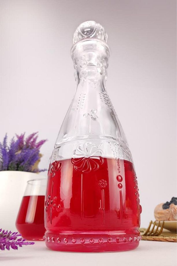 Bahar Cam Kapaklı Su Ve Meşrubat Sürahisi Karaf Şişe 750 ml - Bh.kır.010.00.000 C1-1-288 - 6