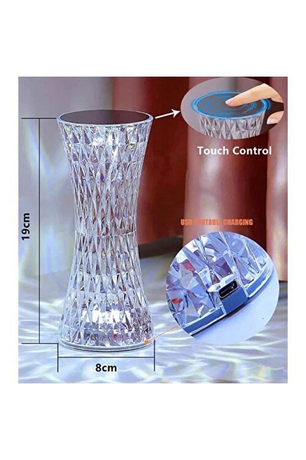 Kristal Abajurlu Şarjlı Masa Lambası - 1