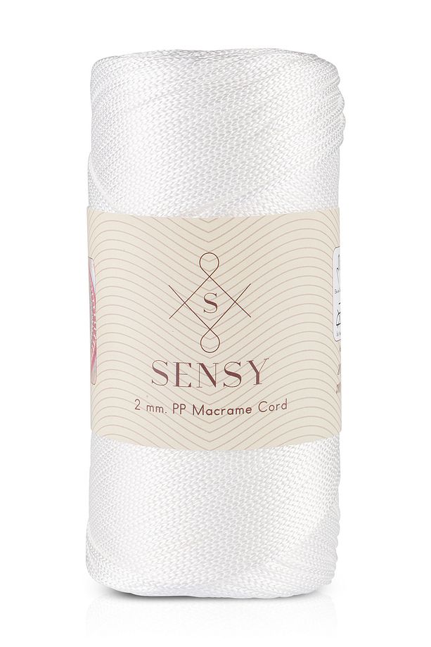 2 Mm - 200 gr Polyester Makrome Ipi Beyaz 230 M Polyester Makrome Ip Supla Ip Ve Çanta Ipliği - 1