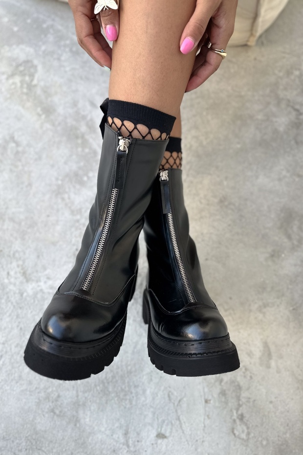 Bosy Siyah Deri Bot - 3