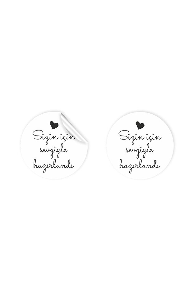 Sticker Coated (4x4cm) 48 Pieces Prepared with Love for You