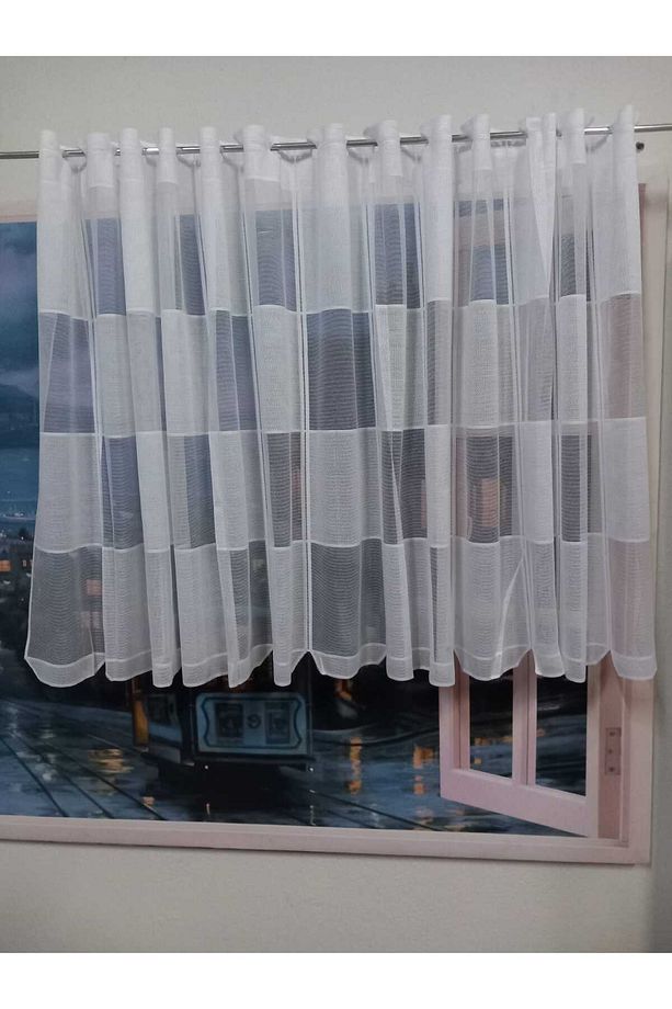 Modern Brizlik Tül Kısa Tül Briz Perde Hazır Tül 140x52Kapı Tülü Model Tül Hazır Tül Perde - 4