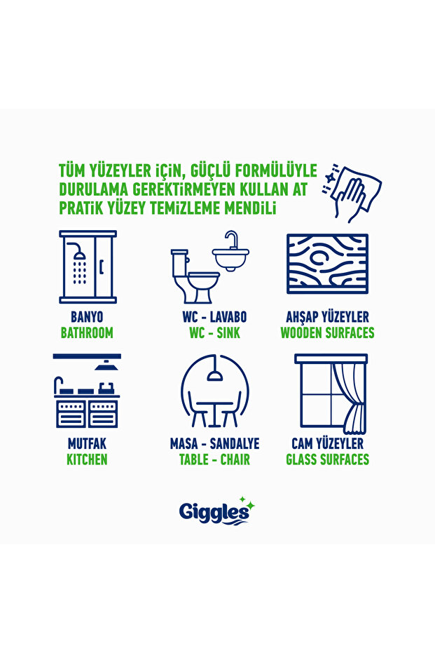 Pratik Yüzey Temizleme Mendili 3 Paket 150 Adet - 3