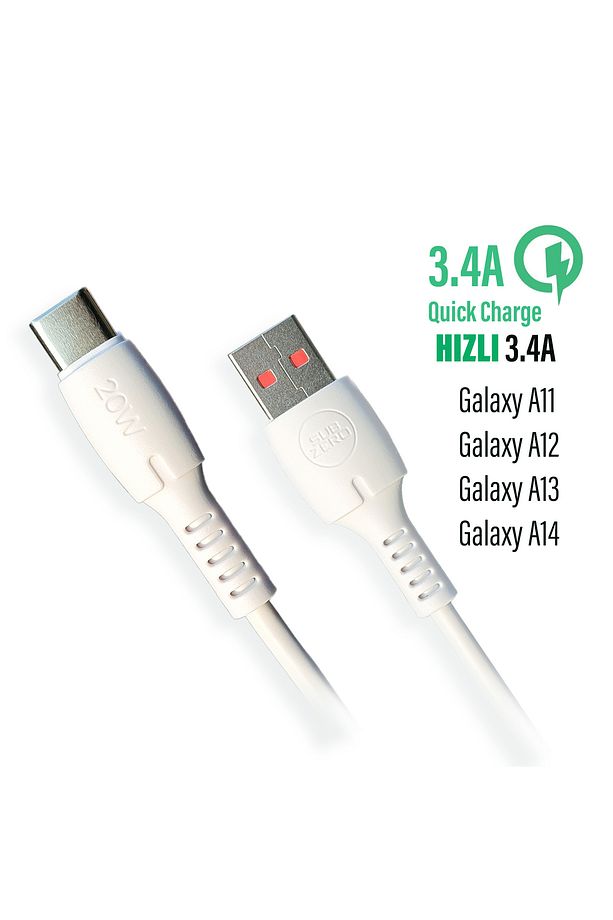 Samsung Uyumlu Samsung A11 A12 A13 A14 Type C Hızlı Şarj Kablosu - 1
