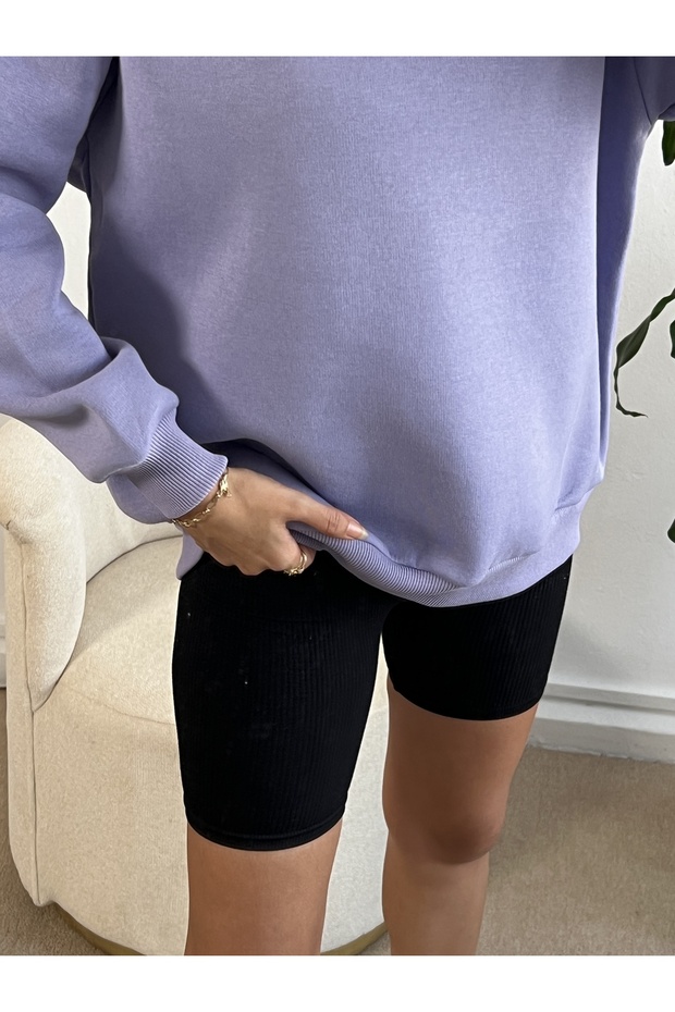 Lila Basic Oversize Sweatshirt 26088 - 7