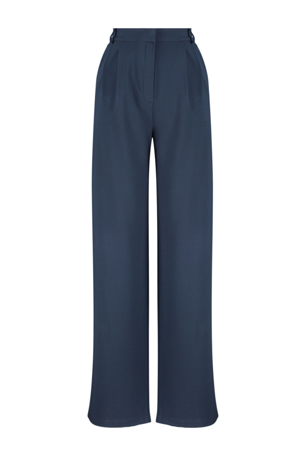 Lacivert Bol Paça Dokuma Pantolon TPRAW23PL00016 - 7