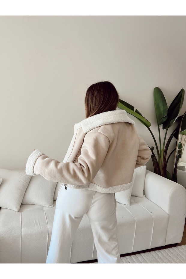 قطيفة داخل معطف قصير - 5