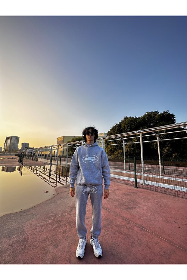 Corteiz Printed Unisex Hoodie Set Streetwear Style