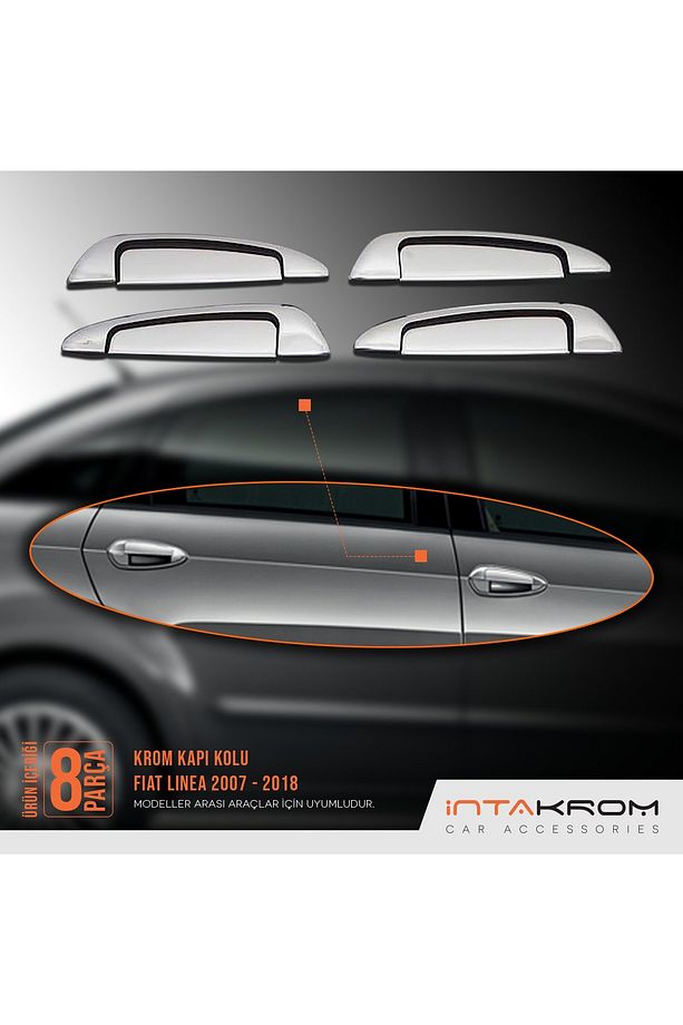 Fiat Linea Krom Kapı Kolu 4 Kapı 8 Parça 2007 Ve Sonrası - 3