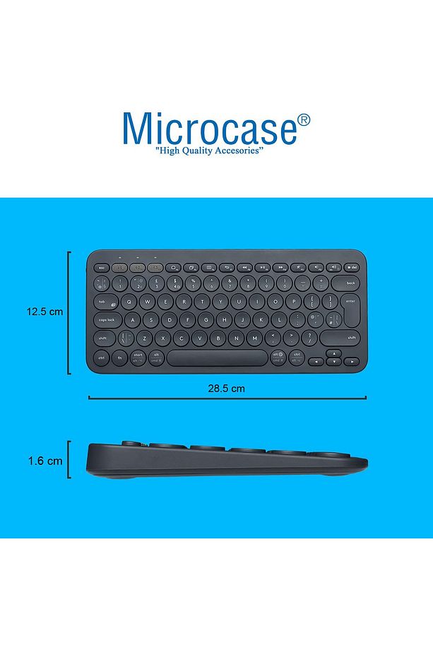 Yuvarlak Tuşlu Türkçe Q Bluetooth Kablosuz Klavye Android iOS Windows Uyumlu AL3048 - 3