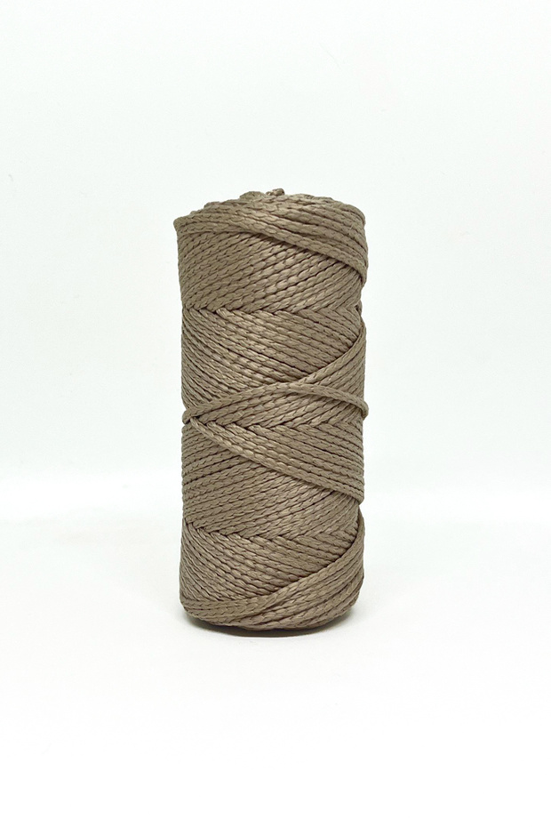 خيط مكرامية بوليستر قطعتين 100 جرام رمادي 3 مم - 2