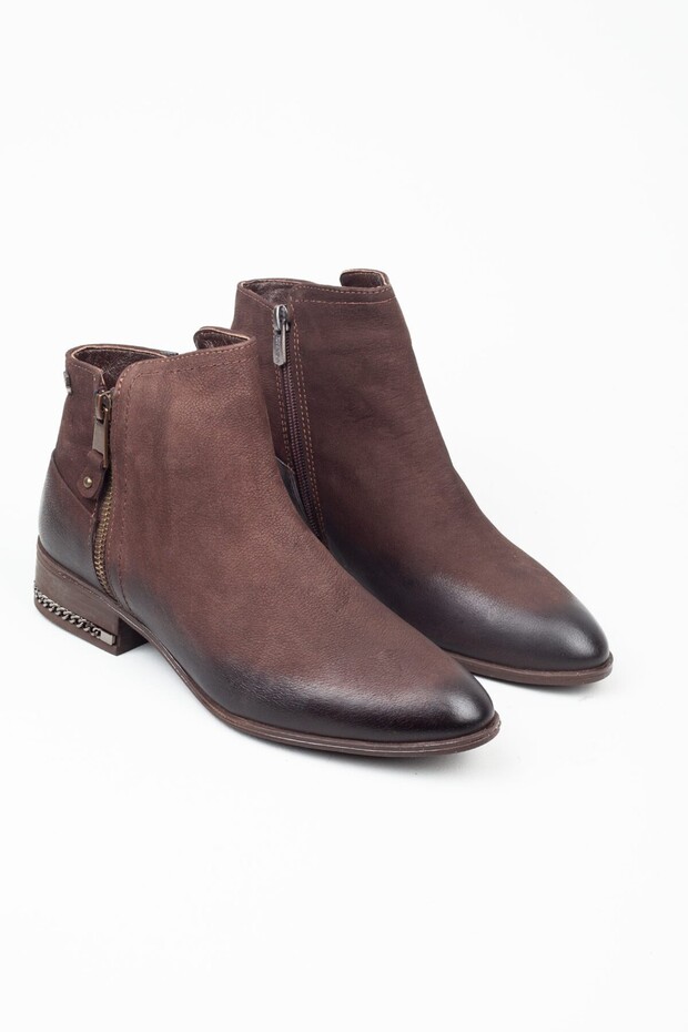 Hakiki Deri Fermualı Kahve Bot - 2