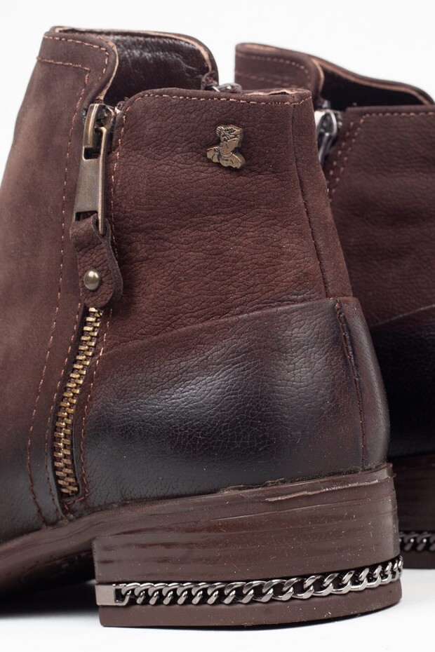 Hakiki Deri Fermualı Kahve Bot - 4