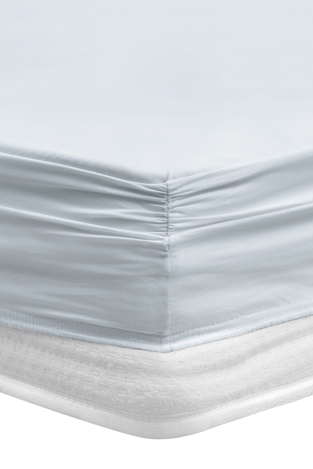 ملاءة مرنة باللون الرمادي نوح - 2