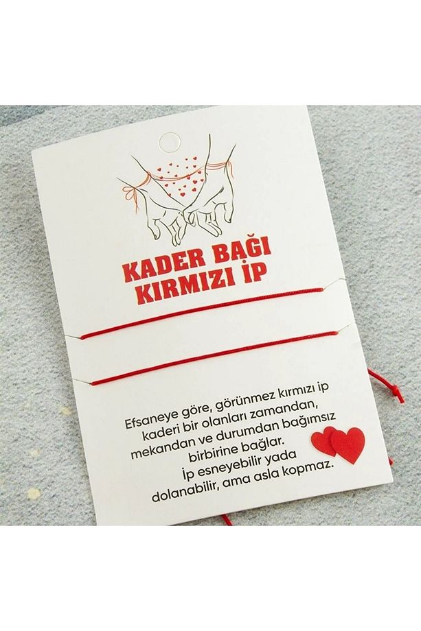 Kader Bağı Kırmızı Ip Bileklik 2 Li - 1