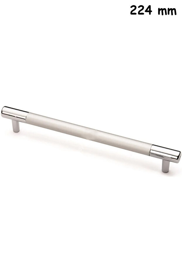2 Pieces 224 mm Hitit Pipe Length Handle Furniture Cabinet Door Drawer Handle Matte Chrome