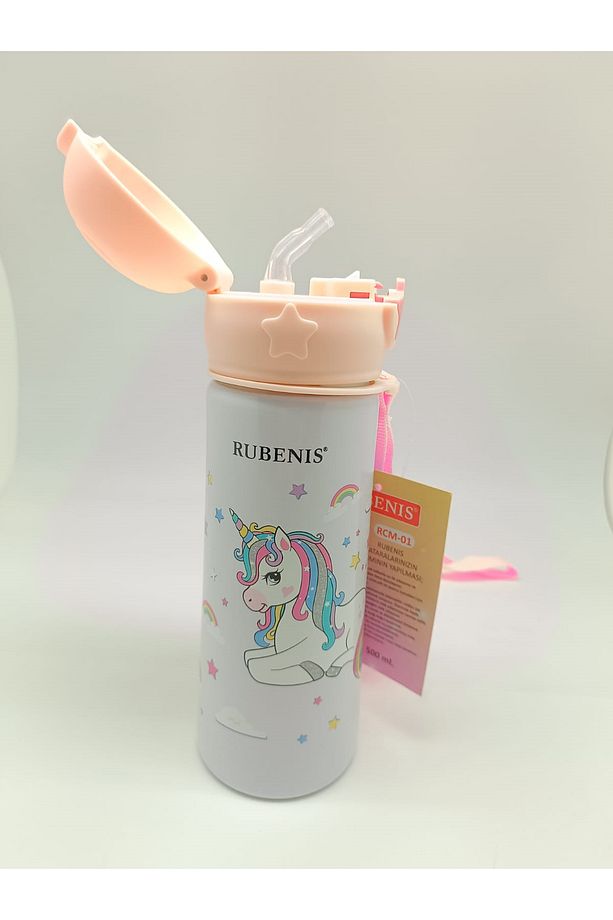 RUBENİS UNİCORN FİGÜRLÜ ÇELİK MATARA PEMBE 500 ML (RCM-01) - 3