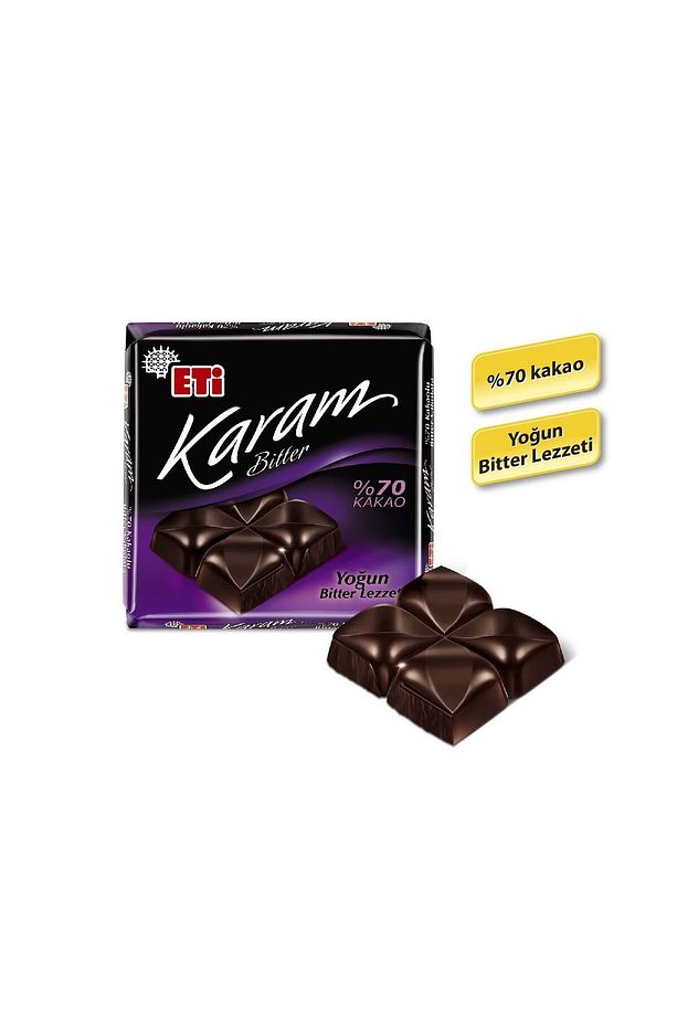 Karam %70 Kakaolu Bitter Çikolata 60 g x 10 Adet - 3