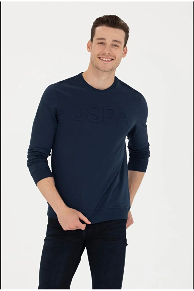BASE. Polo Assn. Men's Navy Blue Basic Sweatshirt G081SZ082.000.1639122.VR033TEKSPOR