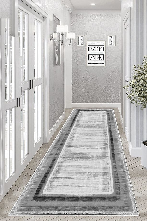 Kaymaz Tabanlı Yıkanabilir Baskılı Yolluk Mutfak Halısı Koridor Halısı - 3