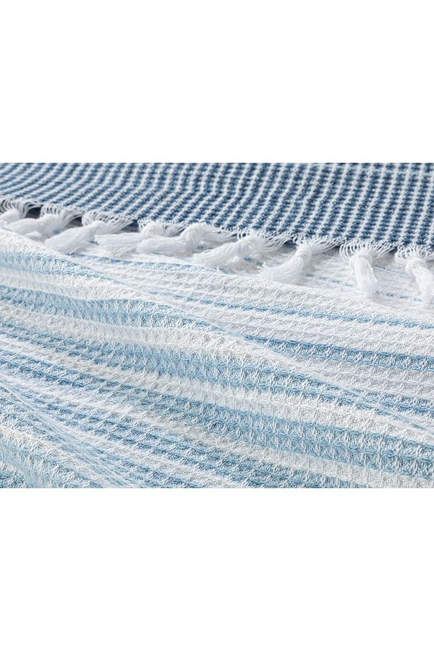 Blue Fade Dokuma Tek Kişilik Yatak Örtüsü 160x240 Cm Mavi - 3