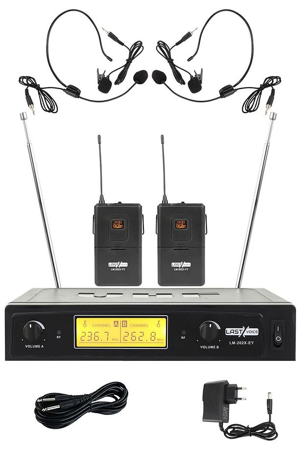 Lm-202h Çiftli Kafa Telsiz Kablosuz Headset Mikrofon - 1