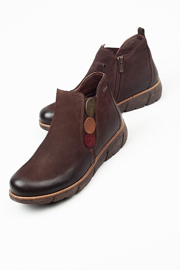 Deri Yanı Lastikli Kahve Bot - 3