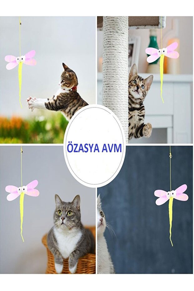 BUTTERFLY PATTERNED Elastic Self-Adhesive Cat Playing Rod