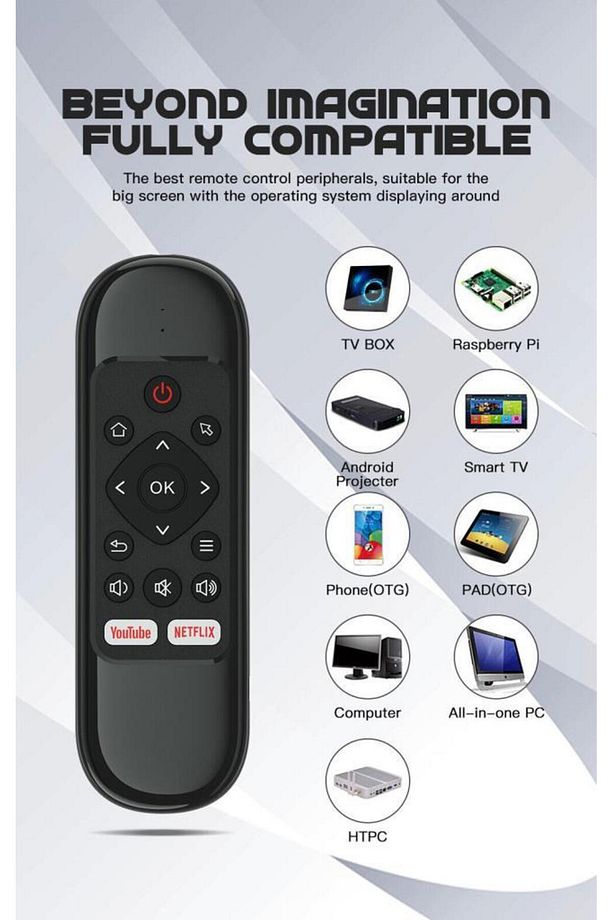 H6 Mini Uzaktan Kumanda Kablosuz Smart TV Android Tv Box için - 3