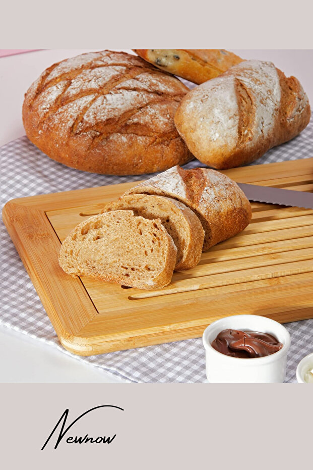 Bamboo Bread Cutting Board, Cutting Board with Grid, Cutting Board