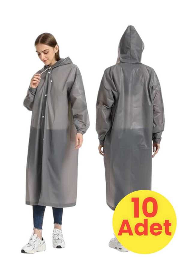 Women's Windproof Hooded Raincoat Eva Raincoat 10 Pieces