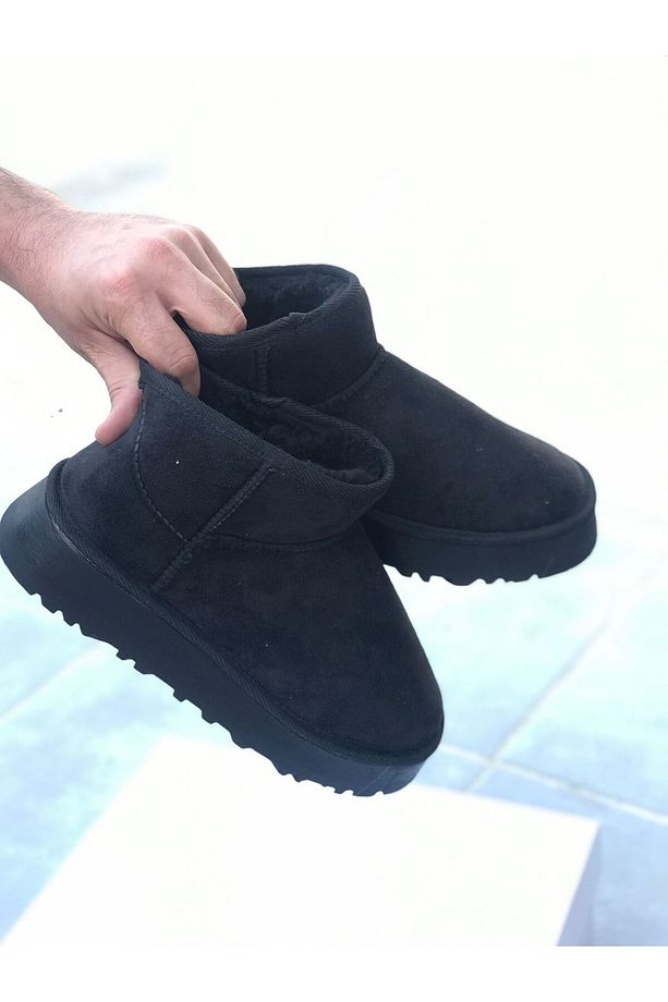 Bilek Boy Mini İçi Tüylü Kalın Taban Kadın Yarım Bot - 2
