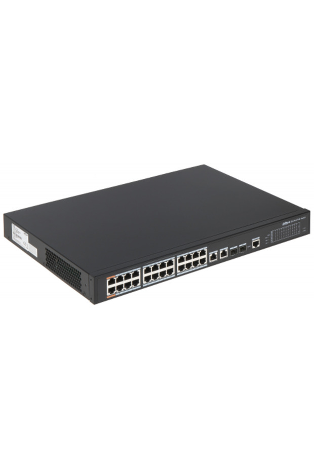 Dahua 24fe poe port (24xpoe 240w), 2x combo sfp, 2port gigabit uplink, manageable switch