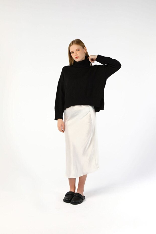 White Satin Skirt