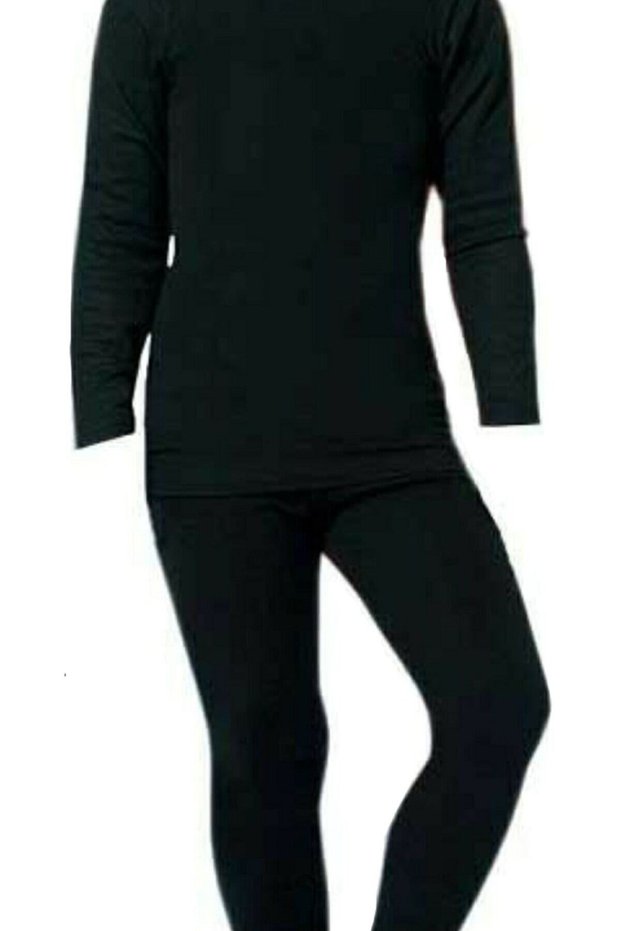 Boy's Thermal Underwear Tights Bottom Top Black Long
