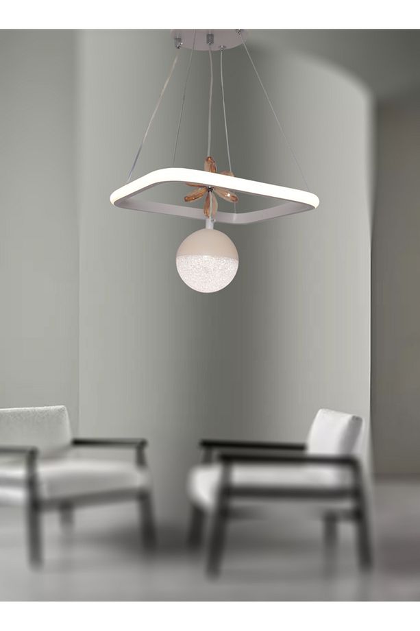 TT037-BY TT Aydınlatma Kare Model Mat Beyaz Tek Toplu 3 Renk Modüllü Ledli Avize - 3