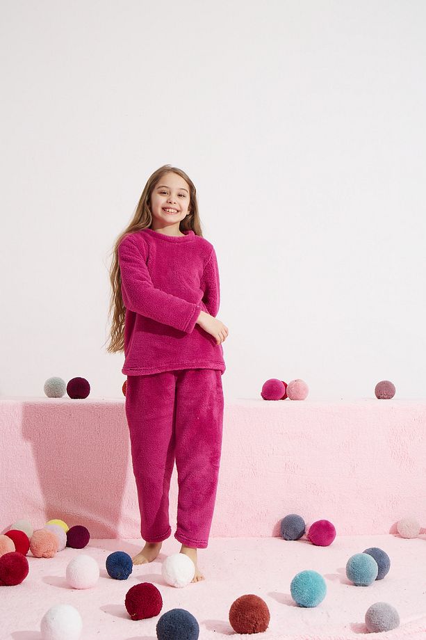 fuşya Alt-Üst Wellsoft Nakışlı Pijama Takım - 2