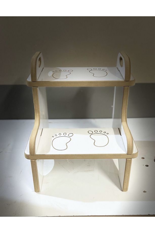Ahşap Basamak Tabure Çocuk Banyo Wc Lavabo Merdiven Yükseltici Eğitici Kaymaz Montessori - 3