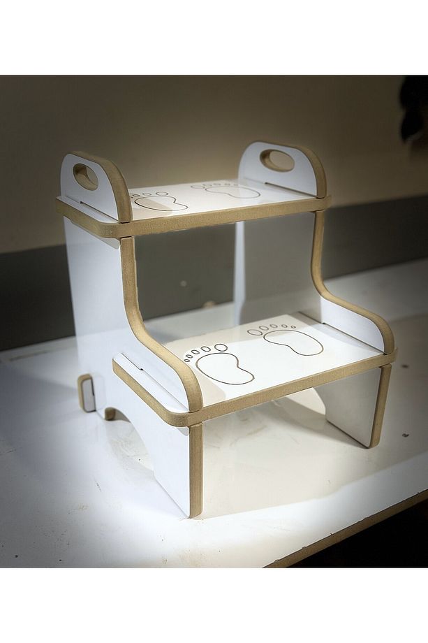 Ahşap Basamak Tabure Çocuk Banyo Wc Lavabo Merdiven Yükseltici Eğitici Kaymaz Montessori - 1