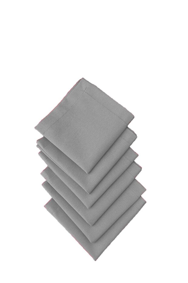 Carefree Fabric Serving Napkin Set of 6 Gray