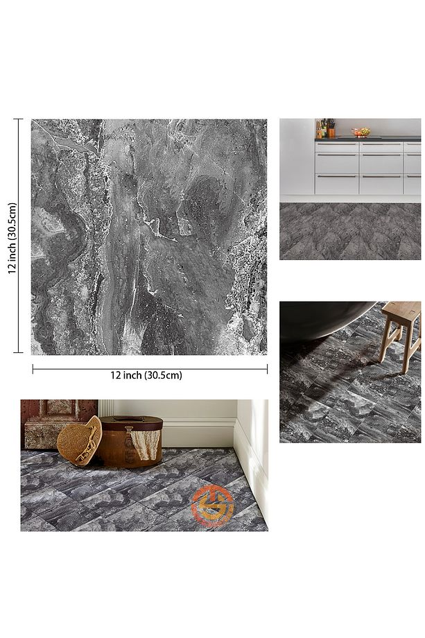 1Adet 30cm×30cm Kendinden Yapışkanlı LVT Zemin ve Duvar Kaplama Mutfak Banyo Karo Stickr - 6