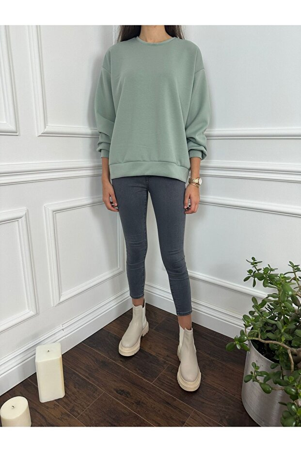 Dalgıç/scuba Mint Oversize Sweatshirt