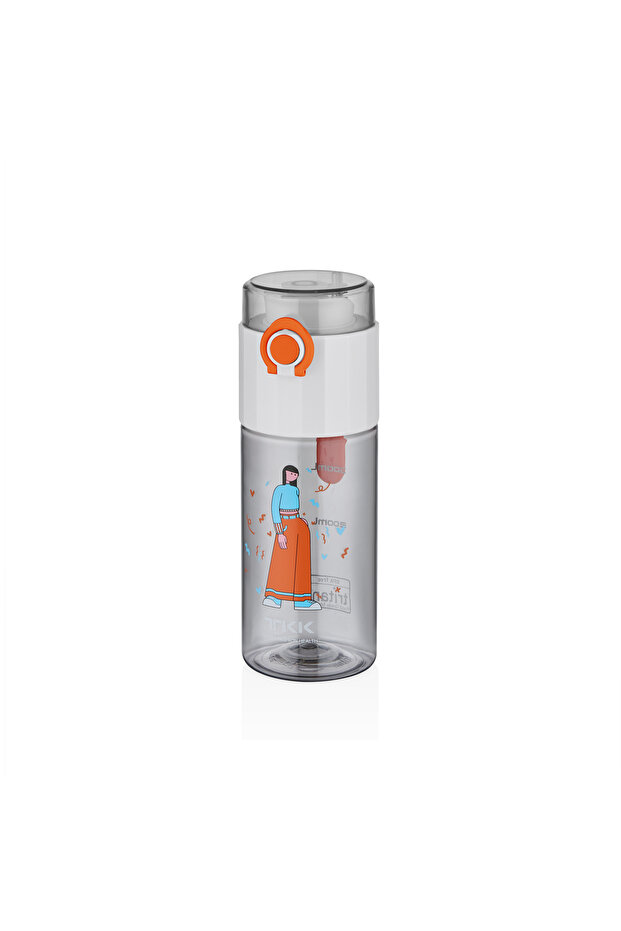 TKK 500ml Comfortable Drinking Tritan Flask with Locking Lid and Strawless Strainer - 1