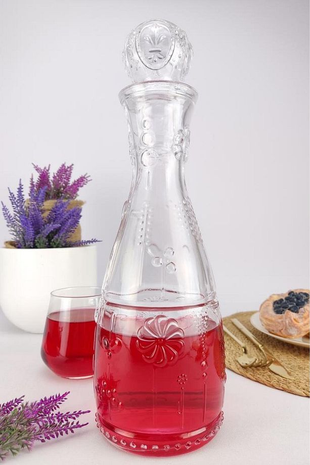 Bahar Cam Kapaklı Su Ve Meşrubat Sürahisi Karaf Şişe 750 ml - Bh.kır.010.00.000 C1-1-288 - 3