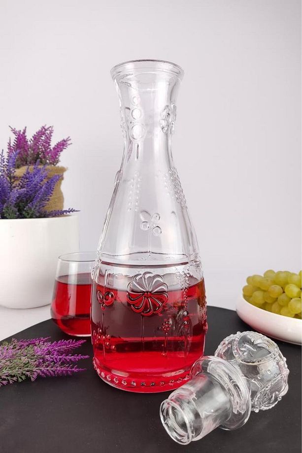 Bahar Cam Kapaklı Su Ve Meşrubat Sürahisi Karaf Şişe 750 ml - Bh.kır.010.00.000 C1-1-288 - 4