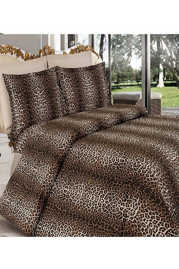 SET - Leopar desenli Tek Kişilik Nevresim Seti - 1