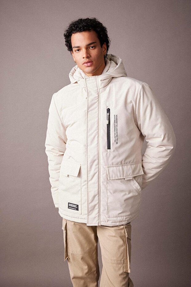 Regular Fit Kapüşonlu Mont - 2